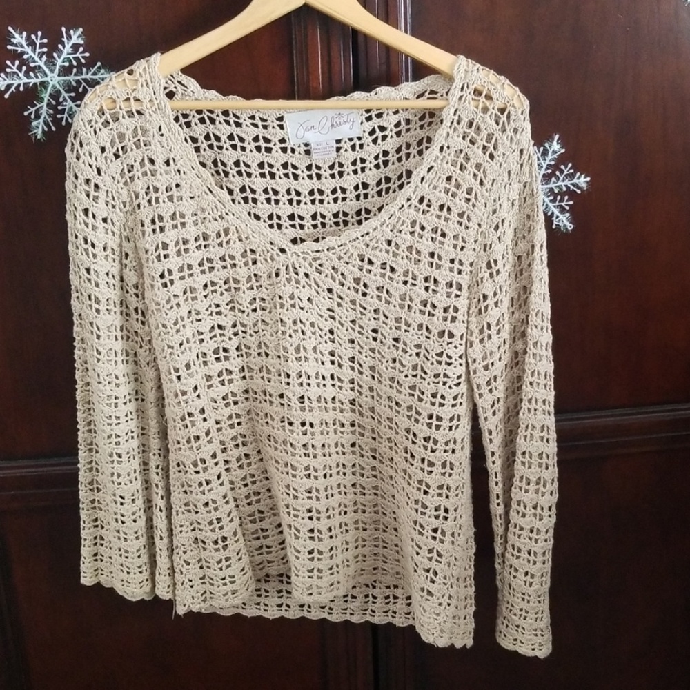 Open knit v-Neck sweater